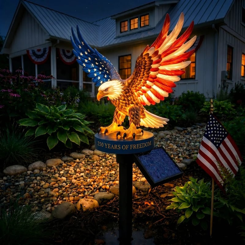 Solar Eagle Garden Light 250 Years of Freedom