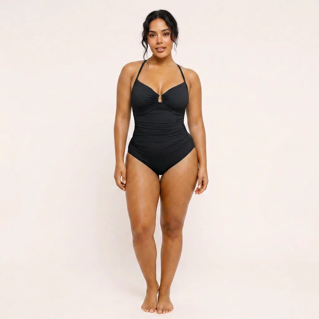 Maillot de bain sculptant à décolleté avec anneau | Carenlin™