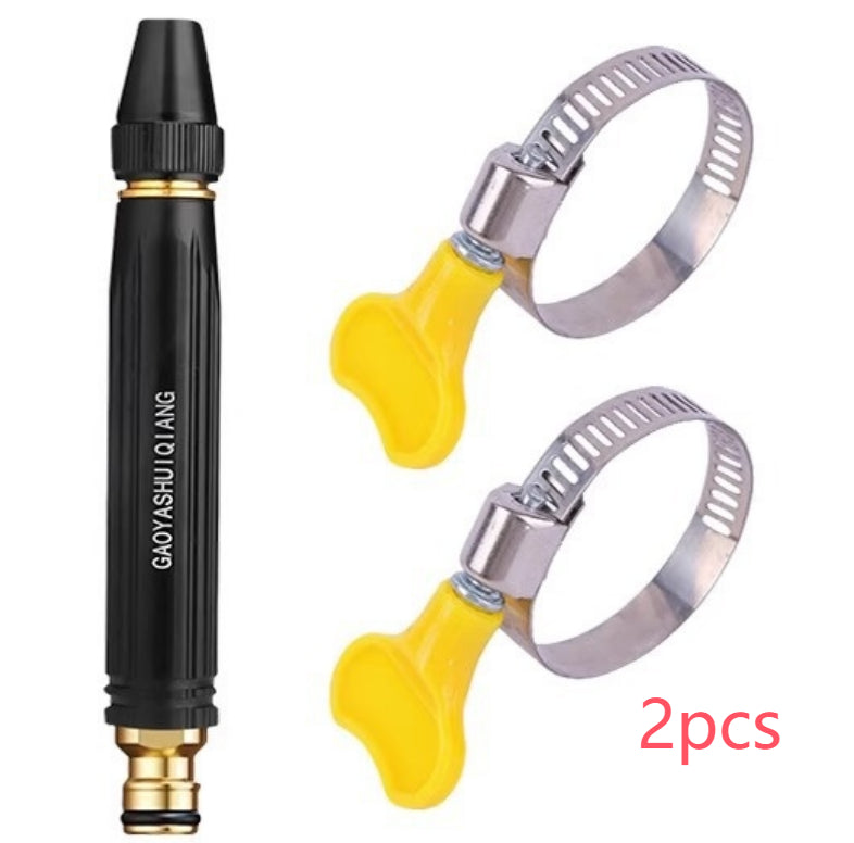 Water gun with 2 stainless steel hose clamps